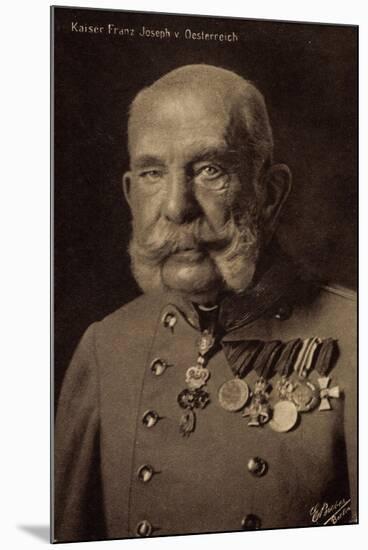 Ak Kaiser Franz Josef I., Portrait, Orden Und Abzeichen, Wohlfahrt-null-Mounted Photographic Print
