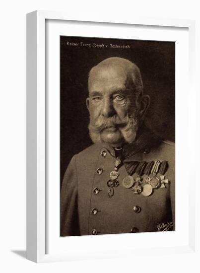 Ak Kaiser Franz Josef I., Portrait, Orden Und Abzeichen, Wohlfahrt-null-Framed Photographic Print