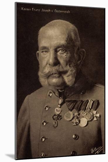 Ak Kaiser Franz Josef I., Portrait, Orden Und Abzeichen, Wohlfahrt-null-Mounted Photographic Print