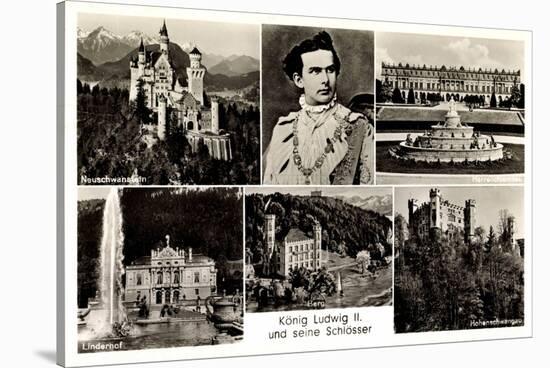 Ak König Ludwig II Und Seine Schlösser, Neuschwanstein, Hohenschwangau-German photographer-Stretched Canvas