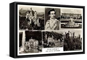 Ak König Ludwig II Und Seine Schlösser, Neuschwanstein, Hohenschwangau-German photographer-Framed Stretched Canvas