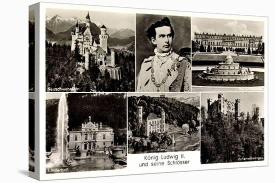 Ak König Ludwig II Und Seine Schlösser, Neuschwanstein, Hohenschwangau-German photographer-Stretched Canvas