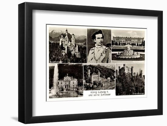 Ak König Ludwig II Und Seine Schlösser, Neuschwanstein, Hohenschwangau-German photographer-Framed Photographic Print