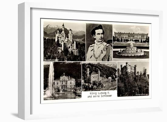 Ak König Ludwig II Und Seine Schlösser, Neuschwanstein, Hohenschwangau-German photographer-Framed Photographic Print