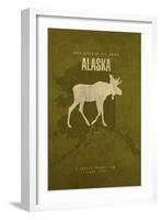 AK State Minimalist Posters-Red Atlas Designs-Framed Giclee Print