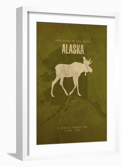 AK State Minimalist Posters-Red Atlas Designs-Framed Giclee Print