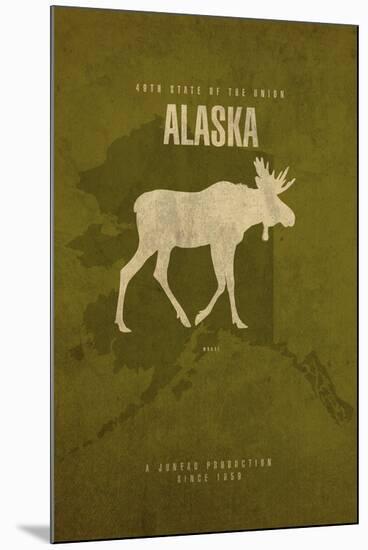 AK State Minimalist Posters-Red Atlas Designs-Mounted Giclee Print