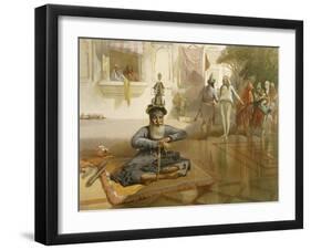 Akalis at the Holy Tank, Umritsar, from 'India Ancient and Modern', 1867 (Colour Litho)-William 'Crimea' Simpson-Framed Giclee Print