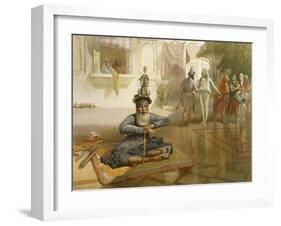 Akalis at the Holy Tank, Umritsar, from 'India Ancient and Modern', 1867 (Colour Litho)-William 'Crimea' Simpson-Framed Giclee Print