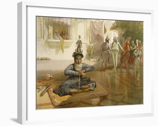 Akalis at the Holy Tank, Umritsar, from 'India Ancient and Modern', 1867 (Colour Litho)-William 'Crimea' Simpson-Framed Giclee Print