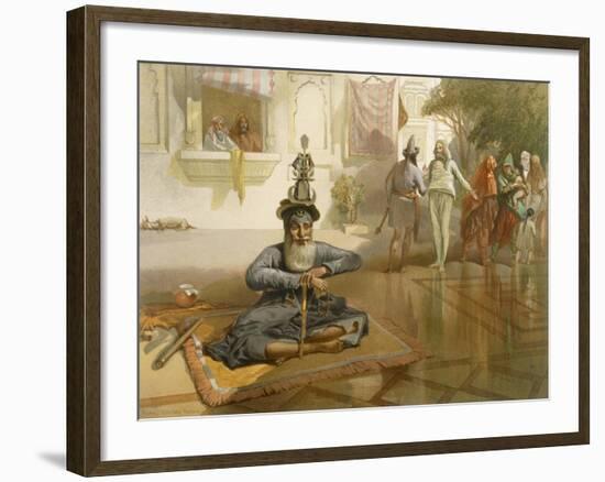 Akalis at the Holy Tank, Umritsar, from 'India Ancient and Modern', 1867 (Colour Litho)-William 'Crimea' Simpson-Framed Giclee Print