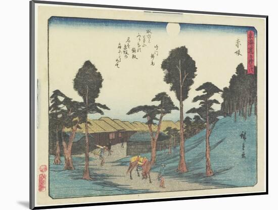 Akasaka, 1837-1844-Utagawa Hiroshige-Mounted Giclee Print