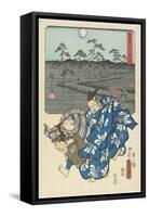 Akasaka, April 1855-Utagawa Hiroshige-Framed Stretched Canvas