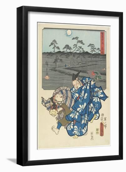 Akasaka, April 1855-Utagawa Hiroshige-Framed Giclee Print