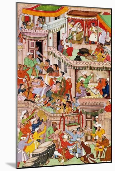 Akbar's Household Rejoicing at the Birth of His Second Son-null-Mounted Giclee Print