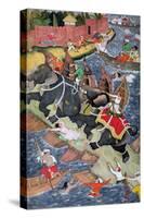 Akbar Tames the Savage Elephant, Hawa'i, circa 1590-Basawan-Stretched Canvas