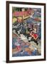 Akbar Tames the Savage Elephant, Hawa'i, circa 1590-Basawan-Framed Giclee Print