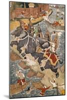 Akbar Tames the Savage Elephant, Hawa'I, Outside the Red Fort at Agra-Basawan-Mounted Giclee Print