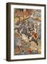 Akbar Tames the Savage Elephant, Hawa'I, Outside the Red Fort at Agra-Basawan-Framed Premium Giclee Print