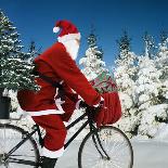 Father Christmas on Bicycle Cycling Past Fir-Ake Lindau and Johan De Meester-Photographic Print