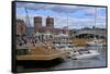 Aker Brygge and City Hall, Oslo, Norway, Scandinavia, Europe-Hans-Peter Merten-Framed Stretched Canvas