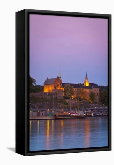 Akershus Fortress and Harbour, Oslo, Norway, Scandinavia, Europe-Doug Pearson-Framed Stretched Canvas