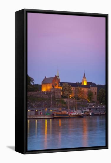 Akershus Fortress and Harbour, Oslo, Norway, Scandinavia, Europe-Doug Pearson-Framed Stretched Canvas
