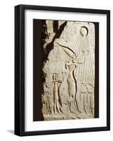 Akhenaten and His Family Offering to the Sun-God Aten-null-Framed Art Print