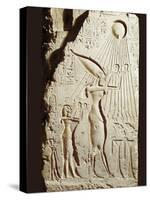 Akhenaten and His Family Offering to the Sun-God Aten-null-Stretched Canvas