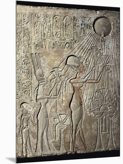 Akhenaten and His Family to the Aten-null-Mounted Art Print