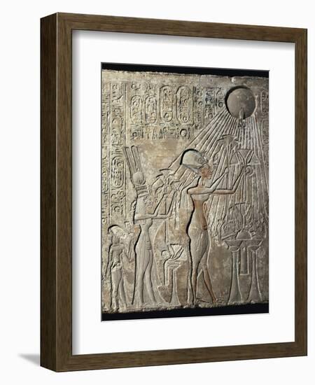 Akhenaten and His Family to the Aten-null-Framed Art Print