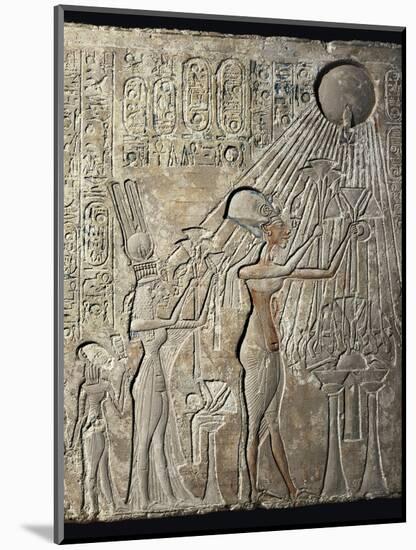 Akhenaten and His Family to the Aten-null-Mounted Art Print