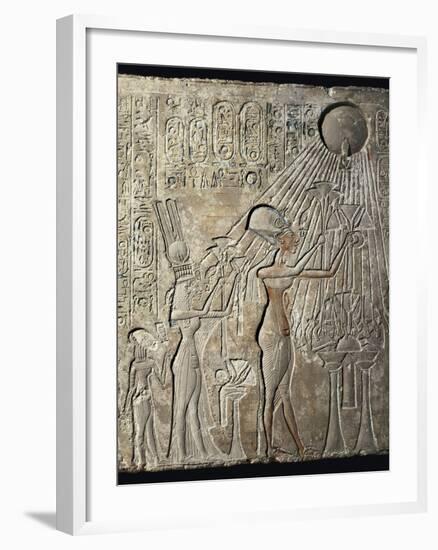 Akhenaten and His Family to the Aten-null-Framed Art Print