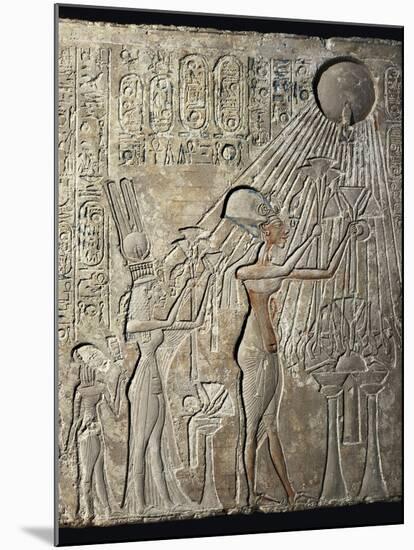 Akhenaten and His Family to the Aten-null-Mounted Art Print