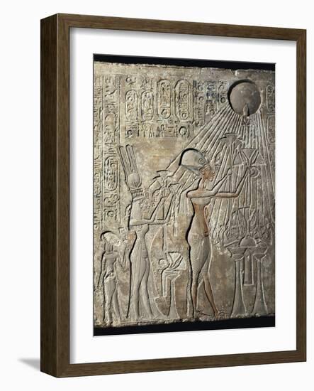 Akhenaten and His Family to the Aten-null-Framed Art Print