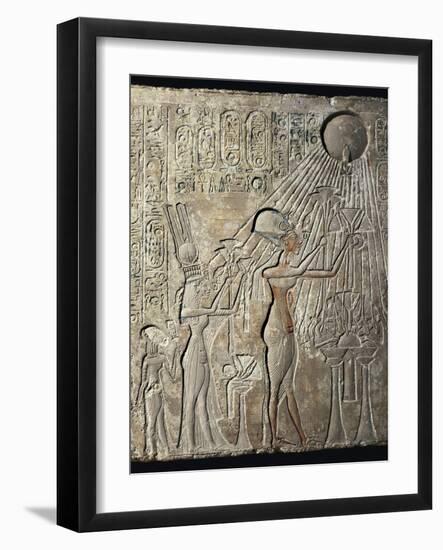 Akhenaten and His Family to the Aten-null-Framed Art Print