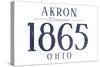 Akron, Ohio - Established Date (Blue)-Lantern Press-Stretched Canvas