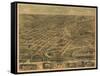 Akron, Ohio - Panoramic Map - Akron, OH-Lantern Press-Framed Stretched Canvas