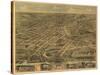 Akron, Ohio - Panoramic Map - Akron, OH-Lantern Press-Stretched Canvas