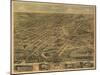 Akron, Ohio - Panoramic Map - Akron, OH-Lantern Press-Mounted Art Print