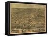 Akron, Ohio - Panoramic Map - Akron, OH-Lantern Press-Framed Stretched Canvas