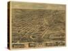 Akron, Ohio - Panoramic Map - Akron, OH-Lantern Press-Stretched Canvas