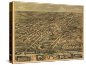 Akron, Ohio - Panoramic Map - Akron, OH-Lantern Press-Stretched Canvas
