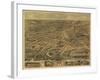 Akron, Ohio - Panoramic Map - Akron, OH-Lantern Press-Framed Art Print