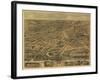 Akron, Ohio - Panoramic Map - Akron, OH-Lantern Press-Framed Art Print