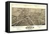 Akron, Ohio - Panoramic Map No. 1 - Akron, OH-Lantern Press-Framed Stretched Canvas