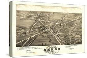 Akron, Ohio - Panoramic Map No. 1 - Akron, OH-Lantern Press-Stretched Canvas