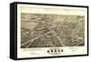 Akron, Ohio - Panoramic Map No. 1 - Akron, OH-Lantern Press-Framed Stretched Canvas