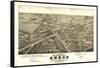 Akron, Ohio - Panoramic Map No. 1 - Akron, OH-Lantern Press-Framed Stretched Canvas