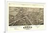 Akron, Ohio - Panoramic Map No. 1 - Akron, OH-Lantern Press-Framed Art Print